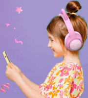 PowerLocus Bobo Bluetooth mikrofonos fejhallgató - Rózsaszín