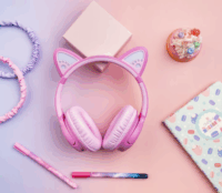 PowerLocus Bobo Bluetooth mikrofonos fejhallgató - Rózsaszín