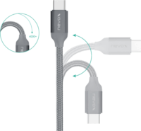 Nevox USB-A 3.2 Apa - USB-C Apa Fonott Adat és Töltőkábel 1m - Szürke