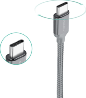 Nevox USB-A 3.2 Apa - USB-C Apa Fonott Adat és Töltőkábel 1m - Szürke