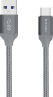 Nevox USB-A 3.2 Apa - USB-C Apa Fonott Adat és Töltőkábel 1m - Szürke