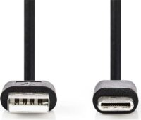 Nedis CCGL60601BK20 USB-A 2.0 Apa - USB-C Apa Adat és Töltőkábel 5W 2m - Fekete