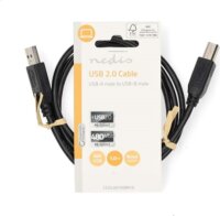 Nedis CCGL60100BK10 USB-A 2.0 Apa - USB-B Apa Adat és Töltőkábel 10W 1m - Fekete