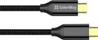 Colorway CW-CBPDCC062-BK USB-C 3.2 Apa - USB-C 3.2 Apa Adat és Töltőkábel 100W 60Hz 1m - Fekete