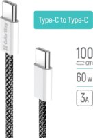 Colorway CW-CBPDCC061-BK USB-C 2.0 Apa - USB-C 2.0 Apa Fonott Adat és Gyorstöltő Kábel 60W 1m - Fekete