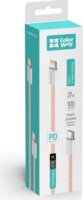 Colorway CW-CBPDCL061-P USB-C 2.0 Apa - Lightning Fonott Adat és Töltőkábel 27W 1m - Rózsaszín
