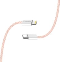 Colorway CW-CBPDCL061-P USB-C 2.0 Apa - Lightning Fonott Adat és Töltőkábel 27W 1m - Rózsaszín