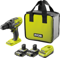 Ryobi ONE+ R18PD3-220S Akkus ütvefúró-csavarozó 18V + 2x 2000mAh Akkumulátor + Táska