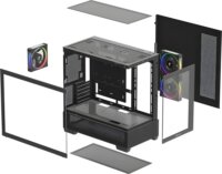 DeepCool CG380 3F Midi Torony Számítógépház + 3db 120mm ventilátor - Fekete