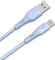 AVAX CB3302 USB-A Apa - USB-C Apa Szilikon Adat és Töltőkábel 18W 1.5m - Világoskék