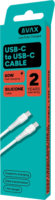 AVAX CB3307 USB-C Apa - USB-C Apa Szilikon Adat és Töltőkábel 60W 1.5m - Fehér