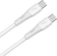 AVAX CB3307 USB-C Apa - USB-C Apa Szilikon Adat és Töltőkábel 60W 1.5m - Fehér