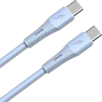 AVAX CB3308 USB-C Apa - USB-C Apa Szilikon Adat és Töltőkábel 60W 1.5m - Világoskék
