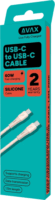 AVAX CB3309 USB-C Apa - USB-C Apa Szilikon Adat és Töltőkábel 60W 1.5m - Rózsaszín