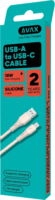 AVAX CB3303 USB-A Apa - USB-C Apa Szilikon Adat és Töltőkábel 18W 1.5m - Rózsaszín