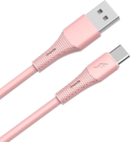 AVAX CB3303 USB-A Apa - USB-C Apa Szilikon Adat és Töltőkábel 18W 1.5m - Rózsaszín
