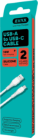 AVAX CB3301 USB-A Apa - USB-C Apa Szilikon Adat és Töltőkábel 18W 1.5m - Fehér