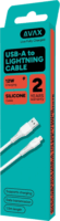 AVAX CB3304 USB-A Apa - Lightning Szilikon Adat és Töltőkábel 1.5m - Fehér