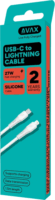 AVAX CB3310 USB-C Apa - Lightning Szilikon Adat és Töltőkábel 27W 1.5m - Fehér