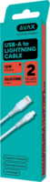 AVAX CB3305 USB-A Apa - Lightning Szilikon Adat és Töltőkábel 1.5m - Világoskék