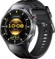 Huawei Watch GT6 Pro 46mm Okosóra Fekete Fluorelasztomer Szíjjal - Fekete / Titán
