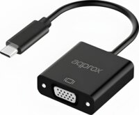 APPROX APPC50 USB Type-C apa - VGA anya Átalakító Adapter - Fekete