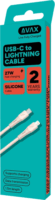 AVAX CB3312 USB-C Apa - Lightning Szilikon Adat és Töltőkábel 27W 1.5m - Rózsaszín