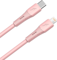 AVAX CB3312 USB-C Apa - Lightning Szilikon Adat és Töltőkábel 27W 1.5m - Rózsaszín