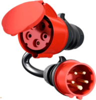 Go-e CH-04-3 Elektromos autó Töltőadapter CEE32 apa - CEE16 anya 0,3m (22kW - 16A) - Fekete