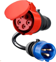 Go-e CH-04-31 Elektromos autó Töltőadapter CEE16 apa - CEE16 anya 0,3m (11kW - 16A) - Fekete