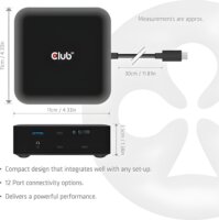 Club 3D CSV-2542 Univerzális USB-C Notebook Dokkoló állomás 100 Watt
