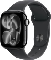 Apple Watch Series 11 42mm Okosóra S/M Fekete Sportszíjjal - Szürke