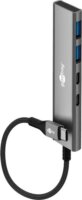 Goobay Slim 76563 USB-C/USB-A 3.2 4-port HUB - Ezüst/Fekete