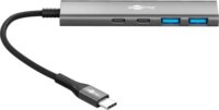 Goobay Slim 76563 USB-C/USB-A 3.2 4-port HUB - Ezüst/Fekete