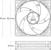 ARCTIC P9 PWM PST Univerzális Rendszerhűtő Ventilátor 9cm - Fekete