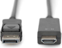 Digitus AK-340303-020-S DisplayPort 1.2 Apa - HDMI 2.0 Apa Kábel 2m - Fekete