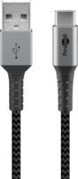 Goobay 49296 USB-A 2.0 Apa - USB-C Apa Adat és Töltőkábel 1m - Fekete / Ezüst