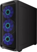 G.Skill GC-AKGW5-GM3 Midi torony Számítógépház + 4db 120mm ventilátor + fan HUB - Fekete