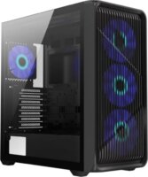 G.Skill GC-AKGW5-GM3 Midi torony Számítógépház + 4db 120mm ventilátor + fan HUB - Fekete