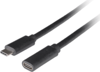 Lanberg CA-USBE-20CC-0015-BK USB-C 3.1 Apa - USB-C Anya Hosszabbító Kábel 1.5 - Fekete