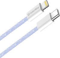 ColorWay CW-CBPDCL061-PU USB-C 2.0 Apa- Lightning Adat és Töltőkábel 27W 1m - Lila