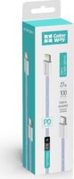 ColorWay CW-CBPDCL061-PU USB-C 2.0 Apa- Lightning Adat és Töltőkábel 27W 1m - Lila