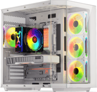 Krux Empero Midi torony Számítógépház + 4db 120mm ventilátor - Fehér