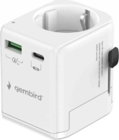 Gembird TPA-EU1A1C20-01-W Univerzális utazó adapter 20W - Fehér