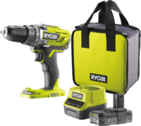Ryobi ONE+ R18DD3-120S Akkus Fúró-Csavarozó + 2000 mAh 18V Akkumulátor + Töltő + Táska