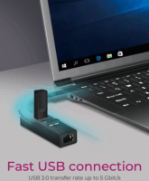 ICY BOX IB-HUB1419-LAN 4-port USB-A/C HUB (3x USB-A 3.0 + RJ45)