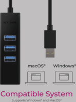ICY BOX IB-HUB1419-LAN 4-port USB-A/C HUB (3x USB-A 3.0 + RJ45)