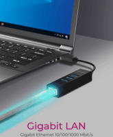 ICY BOX IB-HUB1419-LAN 4-port USB-A/C HUB (3x USB-A 3.0 + RJ45)