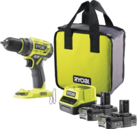 Ryobi ONE+ R18DD7-220S Akkus Fúró-Csavarozó 18V + 2x 18V Akkumulátor + Töltő + Táska