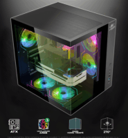 Spirit of Gamer Bandit GT Midi Torony Számítógépház + 3db 120mm ARGB ventilátor - Fekete